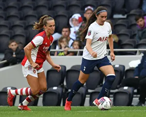 Arsenal's Lia Walti Stifles Tottenham's Silvana Flores: Intense Moment from Women's Football Match