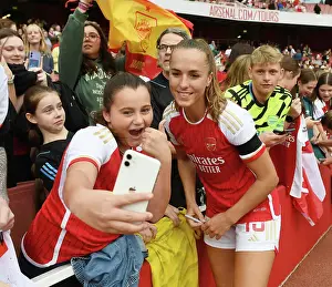 Arsenal's Lia Walti and Young Fan Share a Selfie after Arsenal Women vs Liverpool Women (2023-24) Barclays Super League Match at Emirates Stadium