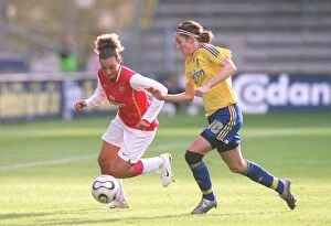 Brondby v Arsenal Ladies 2006-07 Collection: Arsenal's Lianne Sanderson vs. Brondby's Julie Rydahl Bukh: A Battle in the UEFA Women's Cup