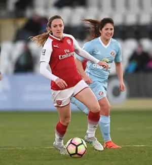 Arsenal Women V Sunderland 2017-18 Prints: Arsenal's Lisa Evans Clashes with Sunderland's Zaneta Wyne in Women's Super League Showdown