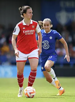 Chelsea Women V Arsenal Women 2022-23 Prints: Arsenal's Lotte Wubben-Moy Faces Pressure from Chelsea's Guro Reiten in FA Women's Super League Clash