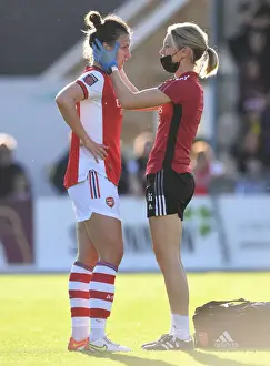 Arsenal Women V Everton Women 2021-22 Prints: Arsenal's Lotte Wubben-Moy Receives Medical Attention during Arsenal Women vs Everton Women FA WSL Match