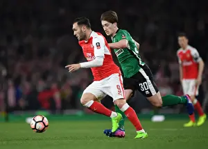 Arsenal V Lincoln City 2016-17 Prints: Arsenal's Lucas Perez Outmaneuvers Lincoln's Alex Woodyard in FA Cup Quarter-Final Showdown