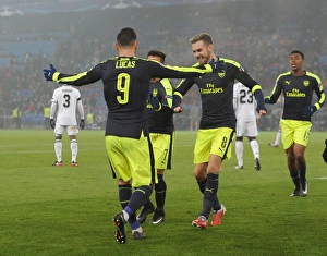 FC Basel V Arsenal 2016-17 Prints: Arsenal's Lucas Perez Scores Third Goal vs. FC Basel in 2016-17 UEFA Champions League