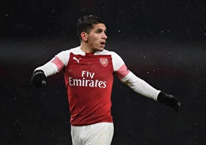 Arsenal v Cardiff City 2018-19 Collection: Arsenal's Lucas Torreira in Action Against Cardiff City (Premier League 2018-19)