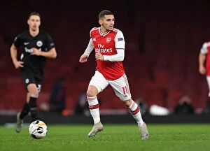 Images Dated 29th November 2019: Arsenal's Lucas Torreira in Action against Eintracht Frankfurt in UEFA Europa League