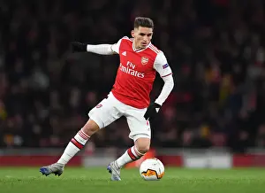 Arsenal's Lucas Torreira in Action against Olympiacos in Europa League Clash
