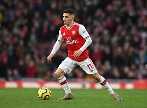 Images Dated 18th January 2020: Arsenal's Lucas Torreira in Action Against Sheffield United, Premier League 2019-20