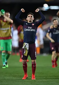 Arsenal's Lucas Torreira Celebrates Europa League Semi-Final Victory Over Valencia