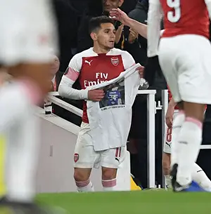 Arsenal's Lucas Torreira Celebrates Goal against Napoli in Europa League Quarterfinal