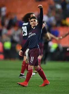 Arsenal's Lucas Torreira Celebrates Semi-Final Victory over Valencia in Europa League