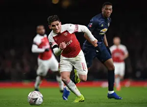 Arsenal V Manchester United FA Cup 2018-19 Prints: Arsenal's Lucas Torreira in FA Cup Action Against Manchester United