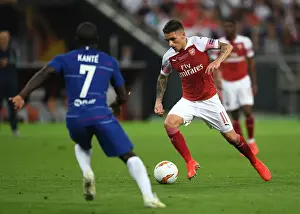 Arsenal's Lucas Torreira in UEFA Europa League Final against Chelsea, Baku 2019