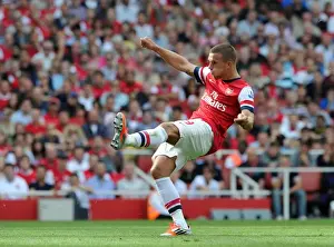 Arsenal V Southampton 2012:13 Prints: Arsenal's Lukas Podolski Scores Stunner: Arsenal 6-1 Southampton (Premier League 2012-13)