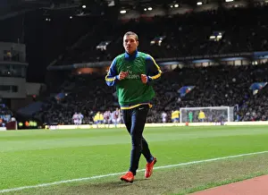 Aston Villa V Arsenal 2013-14 Prints: Arsenal's Lukas Podolski Warming Up Ahead of Aston Villa Clash, 2014 Premier League