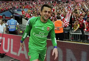 Arsenal's Lukasz Fabianski Celebrates FA Cup Victory at Wembley Stadium