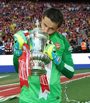 Arsenal's Lukasz Fabianski Celebrates FA Cup Victory at Wembley Stadium