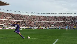 Arsenal V Manchester City Pre Season 2013-14 Prints: Arsenal's Lukasz Fabianski Kicks Off at Olympic Stadium: Arsenal vs Manchester City Pre-Season 2013-14