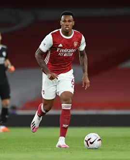 Arsenal V West Ham United 2020-21 Prints: Arsenal's Magalhaes in Action: Premier League Clash Against West Ham United (2020-21)