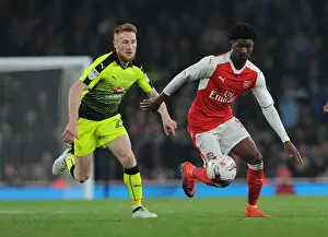 Arsenal V Reading EFL Cup 2016-17 Prints: Arsenal's Maitland-Niles Clashes with Reading's Quinn in EFL Cup Showdown