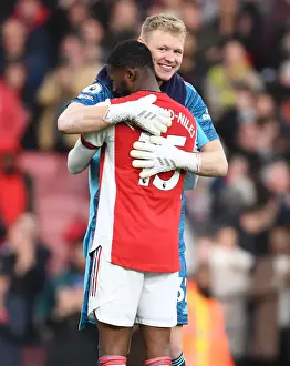 Arsenal's Maitland-Niles and Ramsdale: Celebrating a Hard-Fought Victory Over Watford