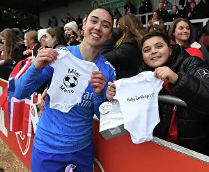 Arsenal Women V Watford Women 2023-24 Prints: Arsenal's Manuela Zinsberger Receives Baby Grow in FA Cup Fourth Round Match vs