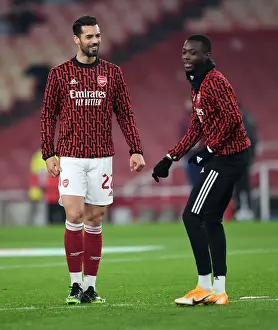 Arsenal V Manchester City - Carabao Cup 2020-21 Prints: Arsenal's Mari and Pepe Ready for Carabao Cup Battle against Manchester City