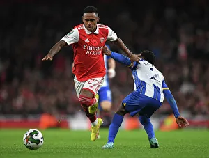 Arsenal's Marquinhos Outmaneuvers Brighton's Lamptey in Carabao Cup Clash