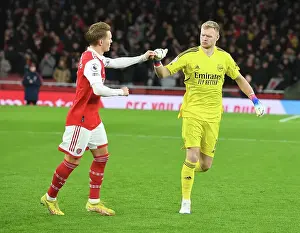 Arsenal V Newcastle United 2022-23 Prints: Arsenal's Martin Odegaard and Aaron Ramsdale in Action against Newcastle United - Premier League 2022-23