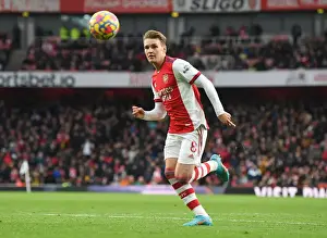 Arsenal's Martin Odegaard in Action Against Brentford in the Premier League