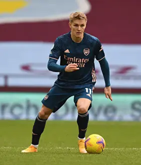Arsenal's Martin Odegaard in Action at Empty Villa Park: Aston Villa vs Arsenal, Premier League 2021