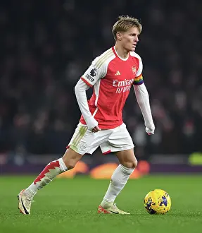 Arsenal's Martin Odegaard in Action Against Wolverhampton Wanderers - Premier League 2023-24