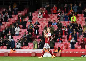 Arsenal's Martin Odegaard Applauding Fans: Arsenal v Brighton & Hove Albion, Premier League 2020-21