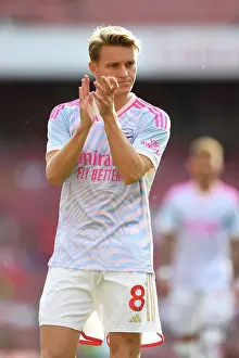 Arsenal's Martin Odegaard Applauding Fans Before Arsenal vs Manchester City, 2023-24 Premier League
