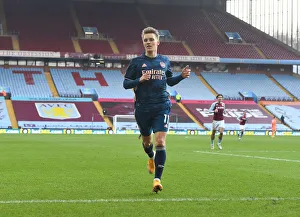 Arsenal's Martin Odegaard at Aston Villa: Premier League Clash Amidst COVID-19 Restrictions (February 2021)