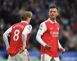 Leicester City V Arsenal 2022-23 Prints: Arsenal's Martin Odegaard and Ben White in Action against Leicester City - Premier League 2022-23