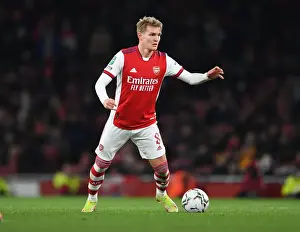 Arsenal V Sunderland - Carabao Cup 2021-22 Prints: Arsenal's Martin Odegaard in Carabao Cup Quarterfinal Action Against Sunderland