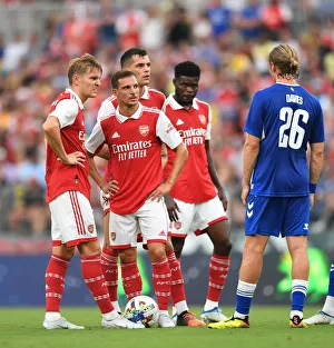 Arsenal V Everton - Pre Season 2022-23 Prints: Arsenal's Martin Odegaard, Cedric