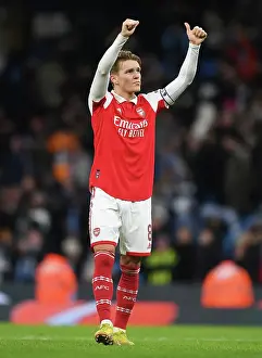 Manchester City V Arsenal 2022-23 Prints: Arsenal's Martin Odegaard Celebrates FA Cup Upset over Manchester City