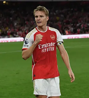 Arsenal's Martin Odegaard Celebrates Victory Over Manchester City in 2023-24 Premier League