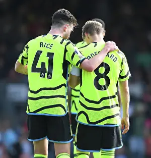 Arsenal's Martin Odegaard and Declan Rice Clash in AFC Bournemouth vs Arsenal Premier League Match, 2023-24