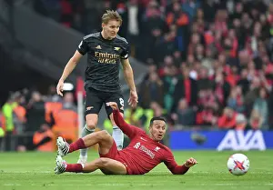 Liverpool V Arsenal 2022-23 Prints: Arsenal's Martin Odegaard Faces Off Against Liverpool in Premier League Showdown (2022-23)