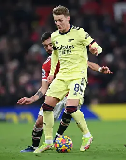 Manchester United V Arsenal 2020-21 Prints: Arsenal's Martin Odegaard Faces Off Against Manchester United at Old Trafford (Manchester United vs Arsenal)