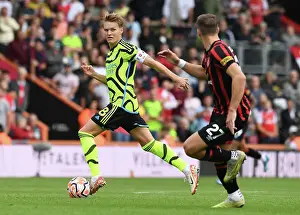 AFC Bournemouth V Arsenal 2023-24 Prints: Arsenal's Martin Ødegaard Fends Off Bournemouth's Pressure in Premier League Clash (AFC Bournemouth vs Arsenal)