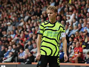 Arsenal's Martin Ødegaard Focuses During AFC Bournemouth vs Arsenal (2023-24)