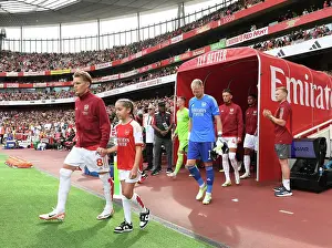 Arsenal V Fulham 2023-24 Prints: Arsenal's Martin Odegaard Gears Up Before Arsenal v Fulham (2023-24)