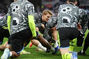 Aston Villa V Arsenal 2023-24 Prints: Arsenal's Martin Odegaard Gives Team Instructions Before Aston Villa Clash (Premier League 2023-24)