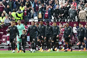 Arsenal's Martin Odegaard Leads Team onto London Stadium Pitch vs West Ham United (2022-23)