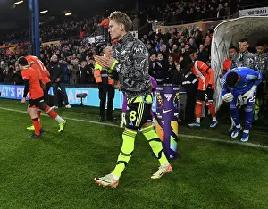 Arsenal's Martin Odegaard Leads Team Out against Luton Town in Premier League (2023-24)