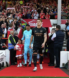 Images Dated 20th May 2023: Arsenal's Martin Odegaard Leads Team Out vs. Nottingham Forest (May 2023)